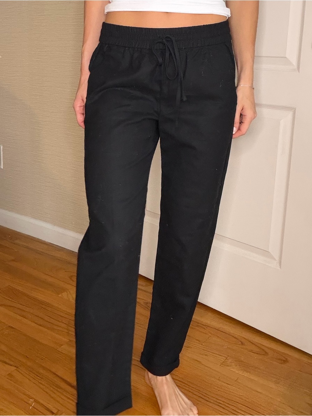 J Crew Women's Black Drawstring Jogger Pants